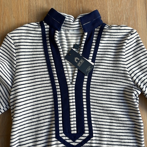 NWT cabana Life navy stripe terry tunic. UPF 50+ - Picture 3 of 9